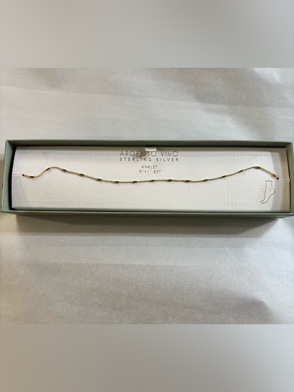 Argento Vivo Gold-Tone Sterling Silver Anklet Bracelet